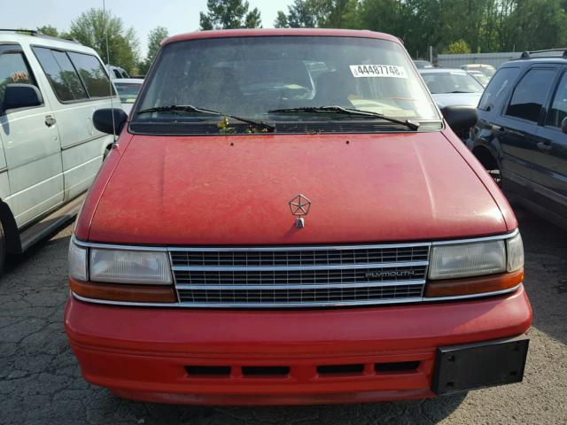 2P4GH2535RR622713 - 1994 PLYMOUTH VOYAGER RED photo 9