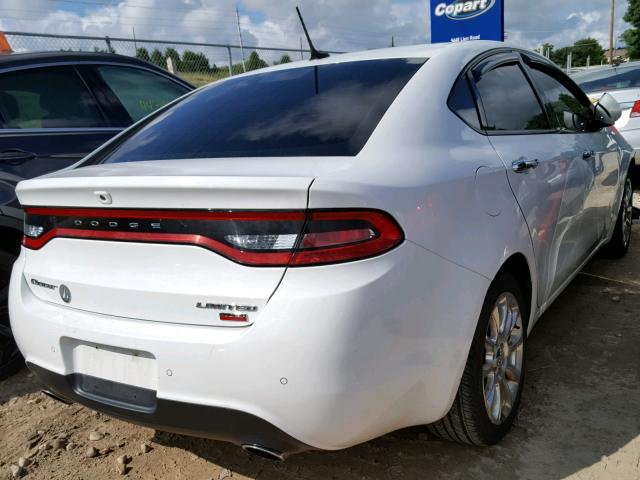 1C3CDFCH4DD293555 - 2013 DODGE DART LIMIT WHITE photo 4