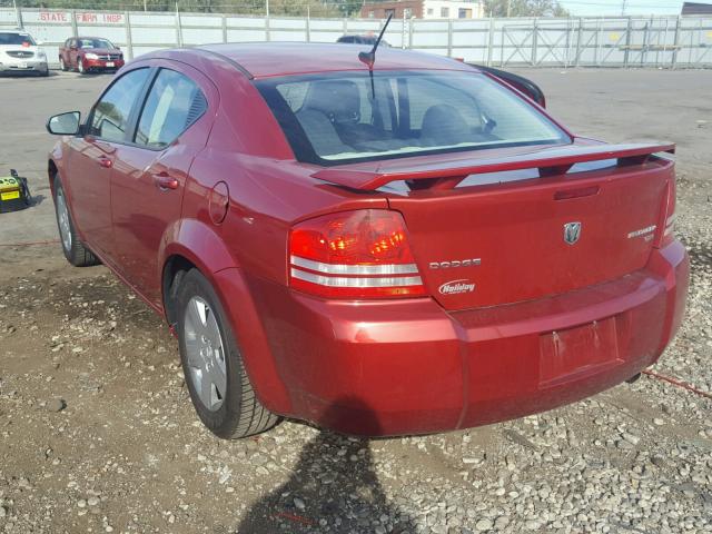 1B3CC4FBXAN198905 - 2010 DODGE AVENGER SX RED photo 3