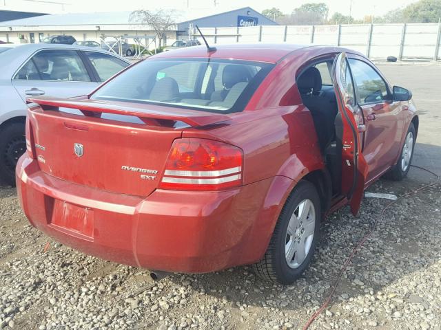 1B3CC4FBXAN198905 - 2010 DODGE AVENGER SX RED photo 4