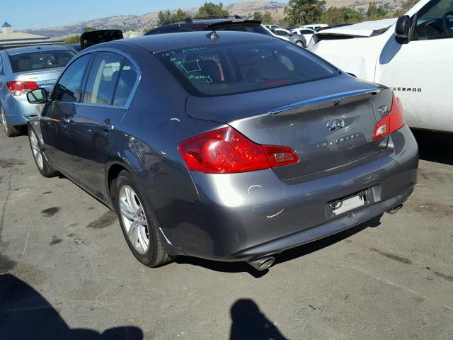 JN1CV6AP3AM405747 - 2010 INFINITI G37 BASE GRAY photo 3