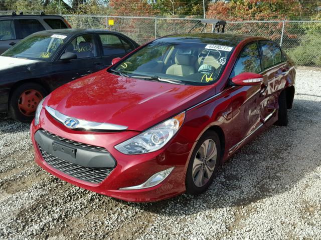 KMHEC4A4XDA050308 - 2013 HYUNDAI SONATA HYB MAROON photo 2