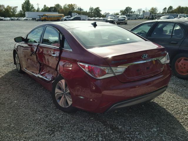 KMHEC4A4XDA050308 - 2013 HYUNDAI SONATA HYB MAROON photo 3