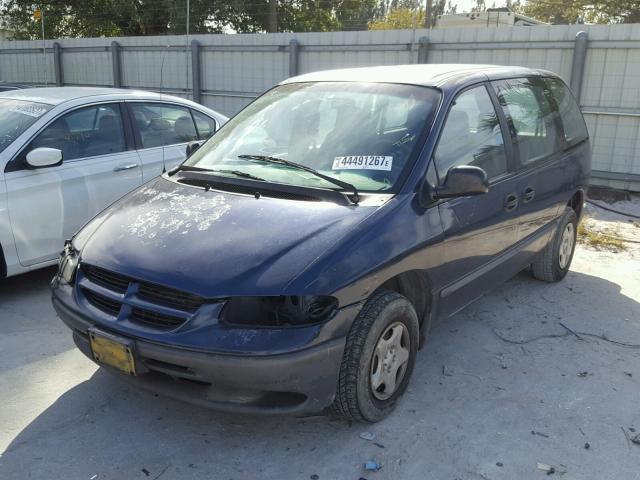 2B4GP2539YR884611 - 2000 DODGE CARAVAN BLUE photo 2