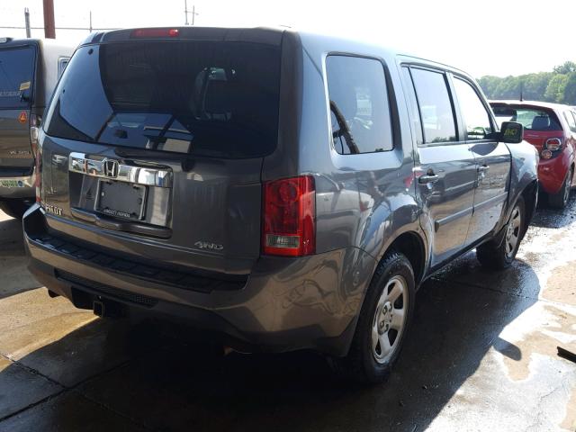 5FNYF4H26DB002423 - 2013 HONDA PILOT LX GRAY photo 4