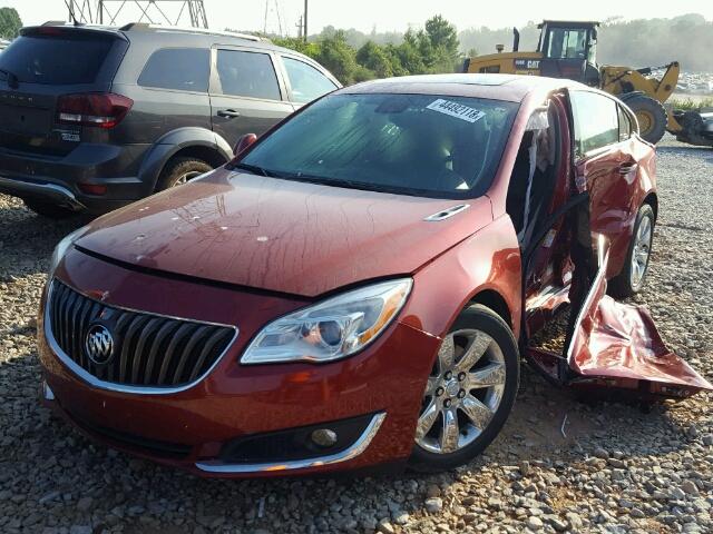 2G4GN5EX0E9322620 - 2014 BUICK REGAL PREM RED photo 2