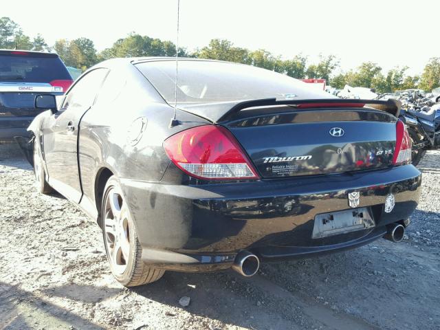 KMHHN65F26U196556 - 2006 HYUNDAI TIBURON GT BLACK photo 3