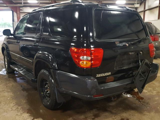 5TDBT48A71S036108 - 2001 TOYOTA SEQUOIA LI BLACK photo 3