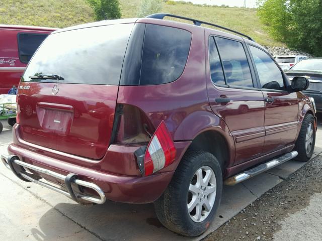 4JGAB72E7YA193765 - 2000 MERCEDES-BENZ ML 430 勃艮第红 照片 4