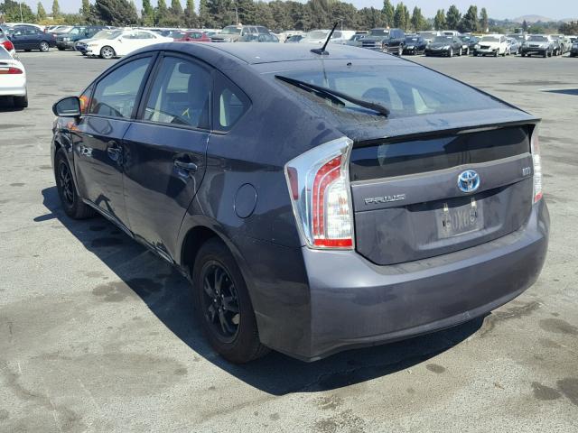 JTDKN3DUXD5586143 - 2013 TOYOTA PRIUS 石墨色 照片 3