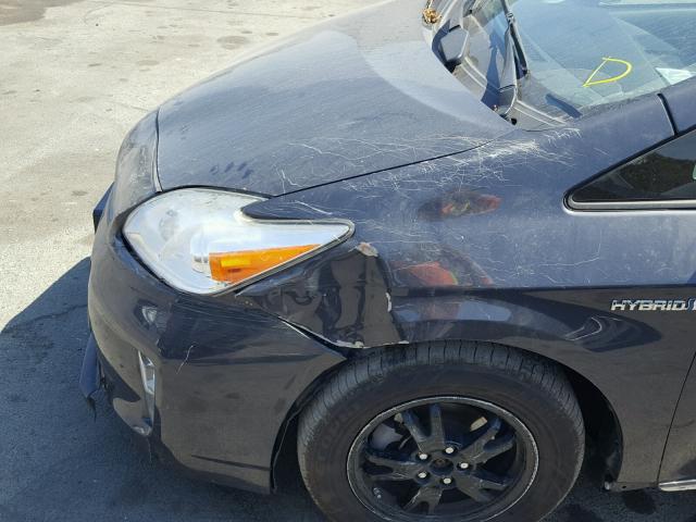 JTDKN3DUXD5586143 - 2013 TOYOTA PRIUS 石墨色 照片 9