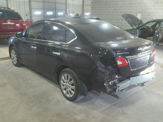 3N1AB7AP8EY256244 - 2014 NISSAN SENTRA S BLACK photo 3