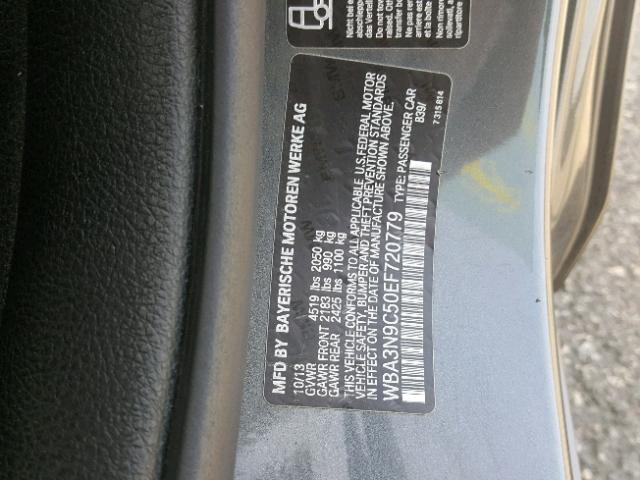 WBA3N9C50EF720779 - 2014 BMW 428 XI CHARCOAL photo 10