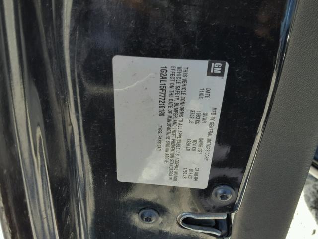 1G2AL15F777210180 - 2007 PONTIAC G5 BLACK photo 10