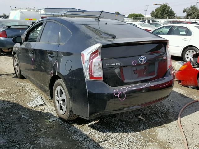 JTDKN3DU5E0381361 - 2014 TOYOTA PRIUS BLACK photo 3