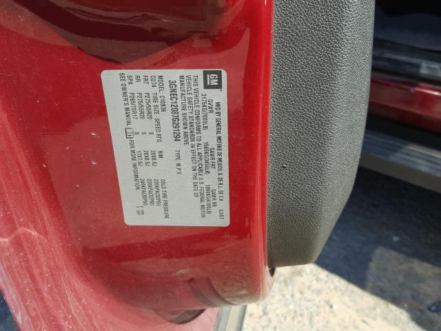 3GNEC12087G291294 - 2007 CHEVROLET AVALANCHE RED photo 10