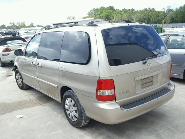 KNDUP132056746260 - 2005 KIA SEDONA EX TAN photo 3