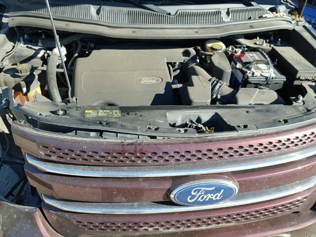 1FMHK8F8XCGA15153 - 2012 FORD EXPLORER L BURGUNDY photo 7