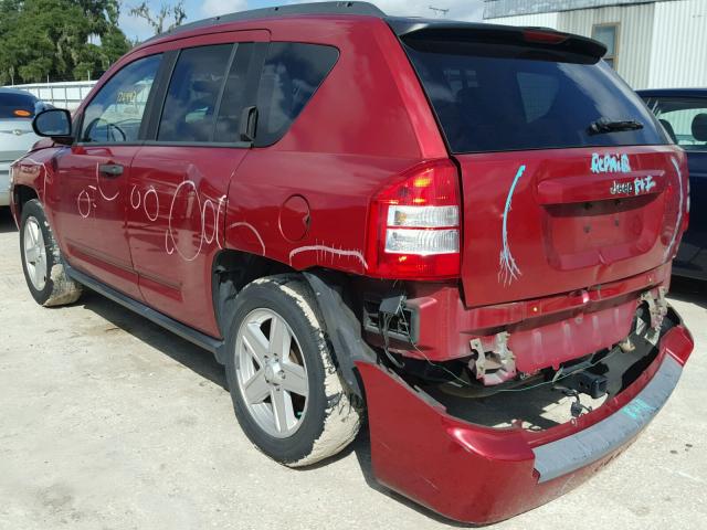 1J8FT47W48D762375 - 2008 JEEP COMPASS SP BURGUNDY photo 3