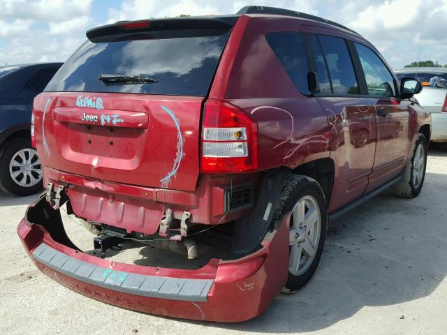 1J8FT47W48D762375 - 2008 JEEP COMPASS SP BURGUNDY photo 4