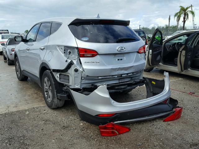 5XYZT3LB6FG257826 - 2015 HYUNDAI SANTA FE S SILVER photo 3