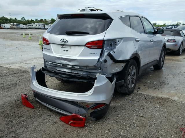 5XYZT3LB6FG257826 - 2015 HYUNDAI SANTA FE S SILVER photo 4