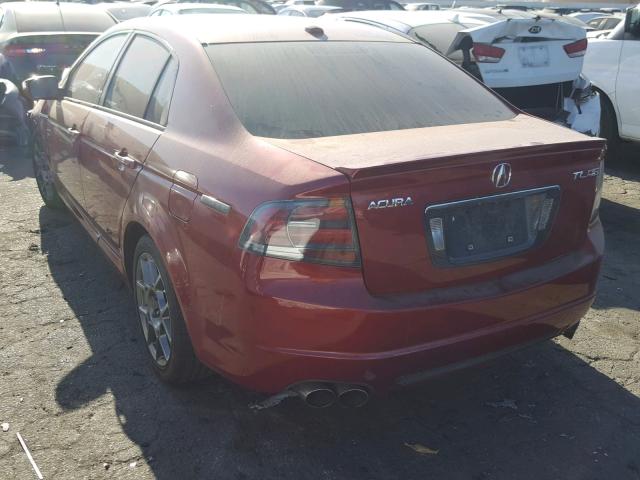 19UUA75517A021926 - 2007 ACURA TL TYPE S RED photo 3