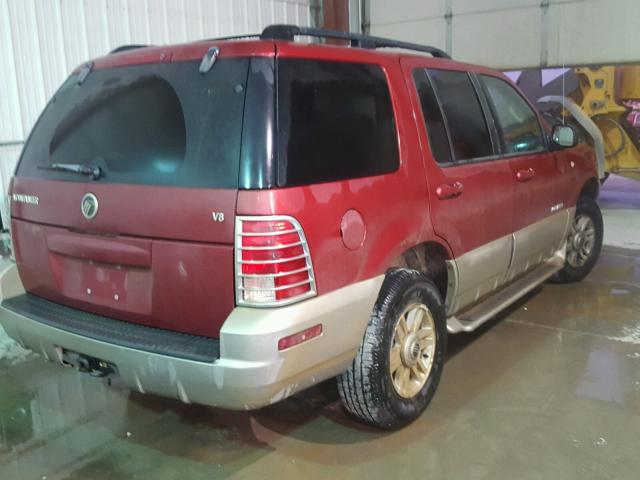 4M2ZU86W32ZJ17571 - 2002 MERCURY MOUNTAINEE MAROON photo 4