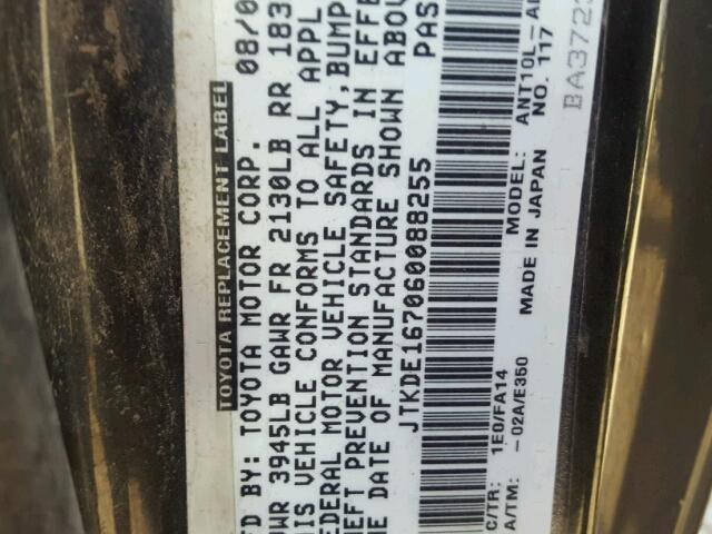 JTKDE167060088255 - 2006 TOYOTA SCION TC 石墨色 照片 10