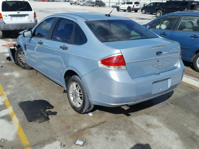 1FAHP35N98W107647 - 2008 FORD FOCUS SE BLUE photo 3