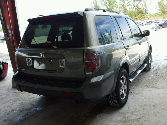 5FNYF286X7B007703 - 2007 HONDA PILOT EXL GREEN photo 4