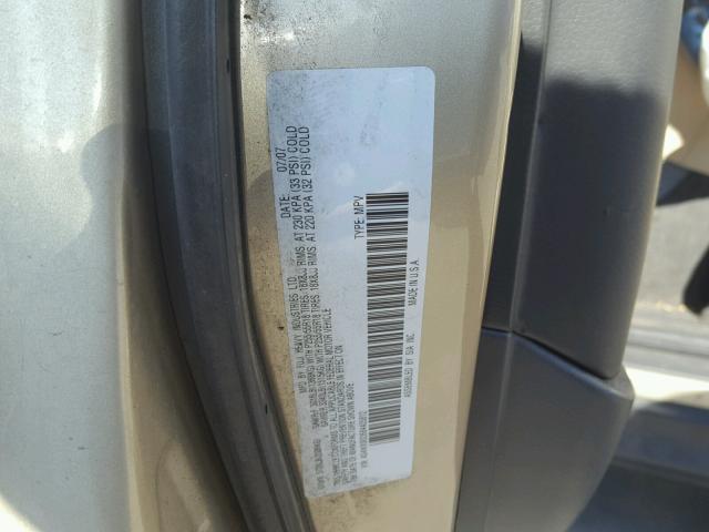 4S4WX90D684405812 - 2008 SUBARU TRIBECA LI 棕色 照片 10