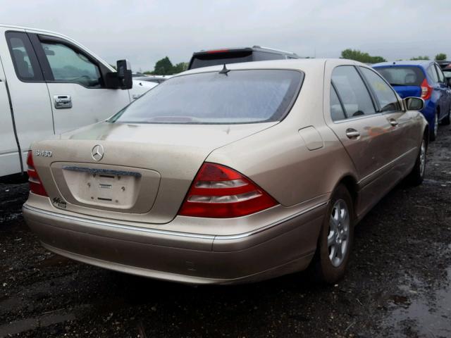 WDBNG70J61A178640 - 2001 MERCEDES-BENZ S 430 GOLD photo 4