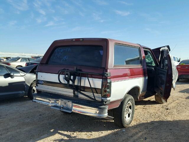 1FMEU15N8TLA66914 - 1996 FORD BRONCO U10 MAROON photo 4