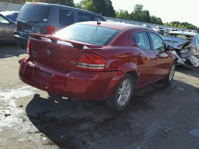 1B3LC56K98N180055 - 2008 DODGE AVENGER SX RED photo 4