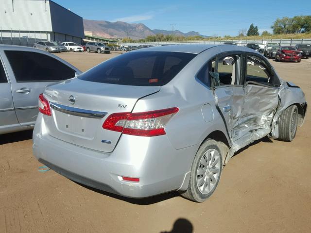 1N4AB7AP7DN907801 - 2013 NISSAN SENTRA S SILVER photo 4