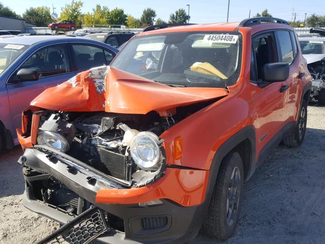 ZACCJAAH8HPF04368 - 2017 JEEP RENEGADE S ORANGE photo 2