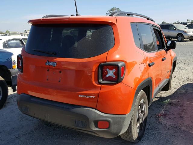 ZACCJAAH8HPF04368 - 2017 JEEP RENEGADE S Նարնջագույն լուսանկար 4