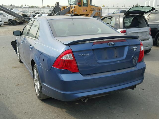 3FAHP0DCXAR192487 - 2010 FORD FUSION SPO BLUE photo 3