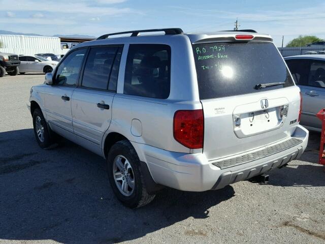 5FNYF18565B064835 - 2005 HONDA PILOT EXL SILVER photo 3