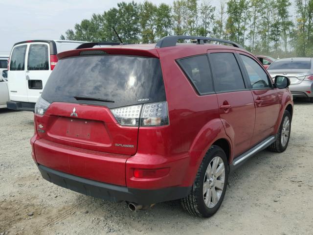 JA4JT3AW0CU000698 - 2012 MITSUBISHI OUTLANDER RED photo 4