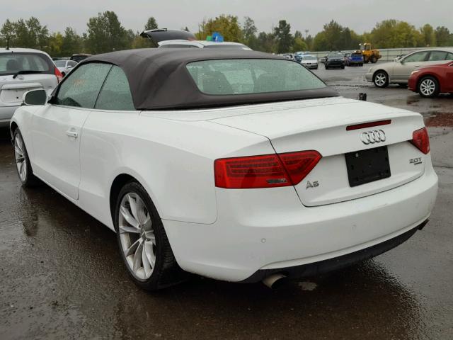 WAULFAFH4DN002239 - 2013 AUDI A5 WHITE photo 3