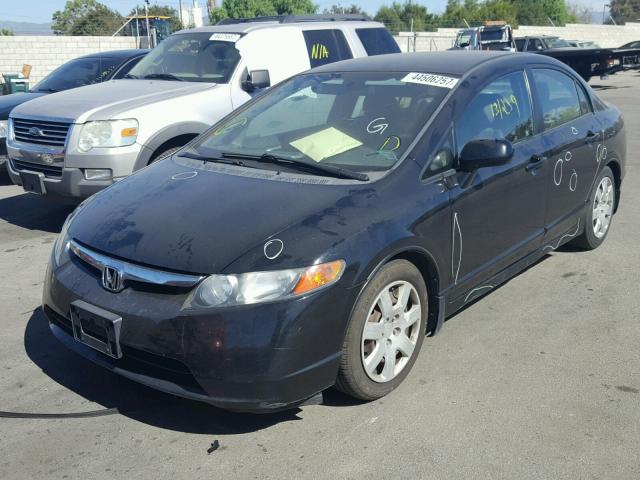 1HGFA16558L057807 - 2008 HONDA CIVIC LX BLACK photo 2