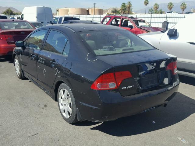 1HGFA16558L057807 - 2008 HONDA CIVIC LX BLACK photo 3