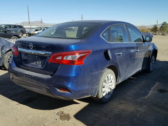 3N1AB7AP1GY303844 - 2016 NISSAN SENTRA S BLUE photo 4