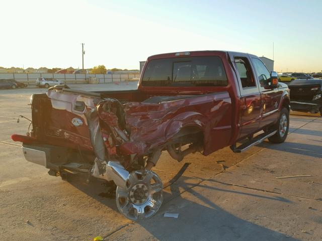 1FT8W3BT8FEB30873 - 2015 FORD F350 SUPER RED photo 4