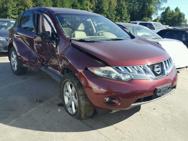 JN8AZ18W79W143518 - 2009 NISSAN MURANO S BURGUNDY photo 1