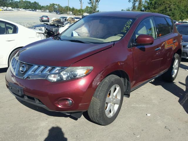 JN8AZ18W79W143518 - 2009 NISSAN MURANO S BURGUNDY photo 2