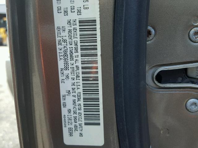 1J8FT470X8D608586 - 2008 JEEP COMPASS SP GOLD photo 10