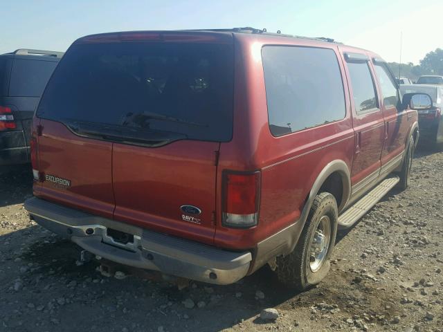 1FMNU42L51EA73860 - 2001 FORD EXCURSION MAROON photo 4